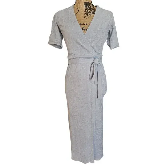 Barefoot Dreams Cozy Chic Ultra Lite Wrap Dress, Tie Belt, Soft and Cozy, Sz XS - Picture 1 of 6